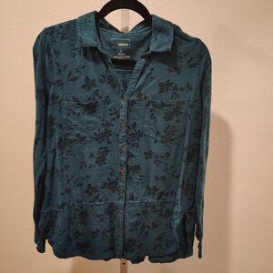 Sonoma Goods For Life Utility Tunic Size Large Button Front Long Sleeve Cotton